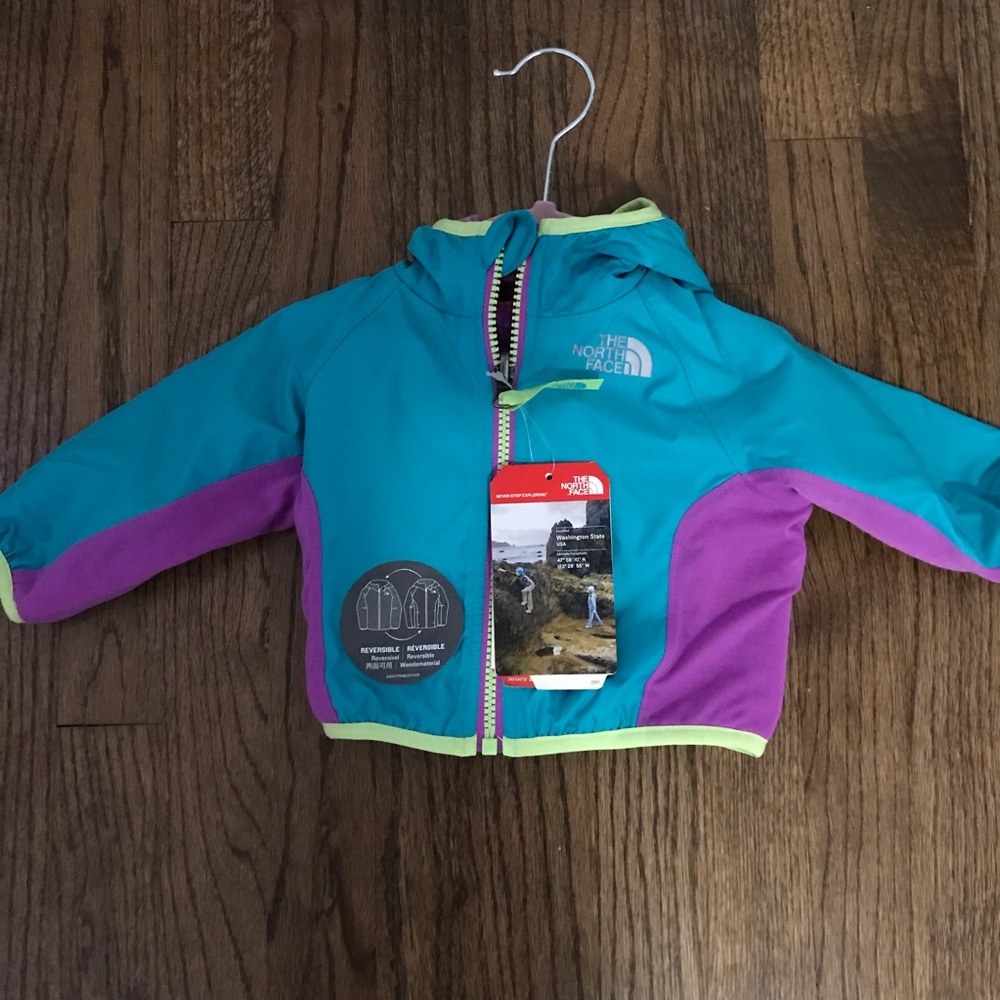 North face reversible baby girls jacket